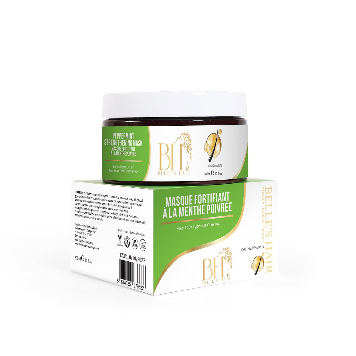 masque de cheveux à la menthe poivrée